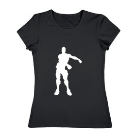 Женская футболка хлопок с принтом FLOSS LIKE A BOSS , 100% хлопок | прямой крой, круглый вырез горловины, длина до линии бедер, слегка спущенное плечо | fortnite | game | игра | фортнайт
