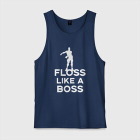 Мужская майка хлопок с принтом Floss like a boss , 100% хлопок |  | dance | floss like a boss | fortnite | swag | thebackpackkid | танец