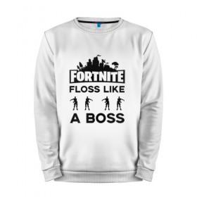 Мужской свитшот хлопок с принтом Floss like a boss , 100% хлопок |  | dance | floss like a boss | fortnite | swag | thebackpackkid | танец