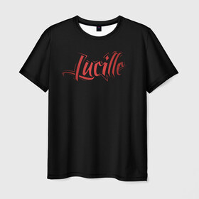 Мужская футболка 3D с принтом Lucille , 100% полиэфир | прямой крой, круглый вырез горловины, длина до линии бедер | dead | the walking dead | бита | жестокость | зомби | кровь | лидер | ниган | ходячие | ходячие мертвецы