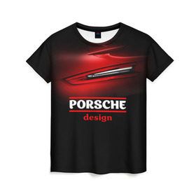 Женская футболка 3D с принтом Porsche design , 100% полиэфир ( синтетическое хлопкоподобное полотно) | прямой крой, круглый вырез горловины, длина до линии бедер | auto | porsche | porsche ag | авто | автомобиль | дизайн | машина | порше | суперкар | тачка