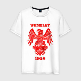 Мужская футболка хлопок с принтом WEMBLEY , 100% хлопок | прямой крой, круглый вырез горловины, длина до линии бедер, слегка спущенное плечо. | manchester united