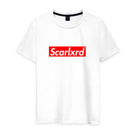 Мужская футболка хлопок с принтом Scarlxrd (9) , 100% хлопок | прямой крой, круглый вырез горловины, длина до линии бедер, слегка спущенное плечо. | Тематика изображения на принте: 