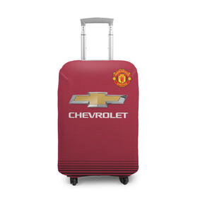 Чехол для чемодана 3D с принтом Манчестер Юнайтед 18-19 , 86% полиэфир, 14% спандекс | двустороннее нанесение принта, прорези для ручек и колес | красный | футбольная форма