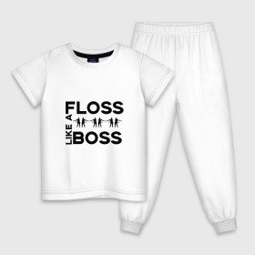 Детская пижама хлопок с принтом Floss like a boss , 100% хлопок |  брюки и футболка прямого кроя, без карманов, на брюках мягкая резинка на поясе и по низу штанин
 | Тематика изображения на принте: 