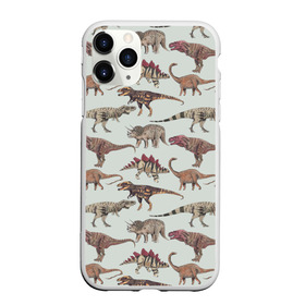 Чехол для iPhone 11 Pro матовый с принтом Динозавры , Силикон |  | динозавр | динозавры | паттерн | стегозавр | тиранозавр