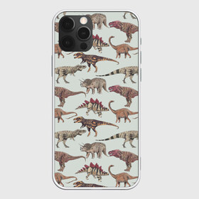 Чехол для iPhone 12 Pro Max с принтом Динозавры , Силикон |  | динозавр | динозавры | паттерн | стегозавр | тиранозавр