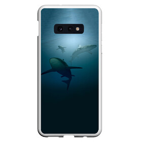 Чехол для Samsung S10E с принтом Акулы , Силикон | Область печати: задняя сторона чехла, без боковых панелей | море | океан | подводный мир | рыба | хищник