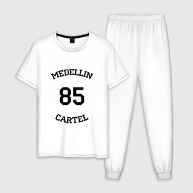 Мужская пижама хлопок с принтом Escobar 85 , 100% хлопок | брюки и футболка прямого кроя, без карманов, на брюках мягкая резинка на поясе и по низу штанин
 | escobar | loving pablo | эскобар