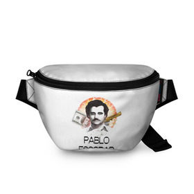 Поясная сумка 3D с принтом Pablo Escobar , 100% полиэстер | плотная ткань, ремень с регулируемой длиной, внутри несколько карманов для мелочей, основное отделение и карман с обратной стороны сумки застегиваются на молнию | escobar | loving pablo | эскобар