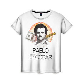 Женская футболка 3D с принтом Pablo Escobar , 100% полиэфир ( синтетическое хлопкоподобное полотно) | прямой крой, круглый вырез горловины, длина до линии бедер | escobar | loving pablo | эскобар
