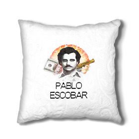 Подушка 3D с принтом Pablo Escobar , наволочка – 100% полиэстер, наполнитель – холлофайбер (легкий наполнитель, не вызывает аллергию). | состоит из подушки и наволочки. Наволочка на молнии, легко снимается для стирки | escobar | loving pablo | эскобар