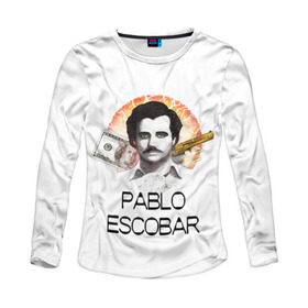 Женский лонгслив 3D с принтом Pablo Escobar , 100% полиэстер | длинные рукава, круглый вырез горловины, полуприлегающий силуэт | escobar | loving pablo | эскобар