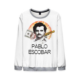 Мужской свитшот 3D с принтом Pablo Escobar , 100% полиэстер с мягким внутренним слоем | круглый вырез горловины, мягкая резинка на манжетах и поясе, свободная посадка по фигуре | Тематика изображения на принте: escobar | loving pablo | эскобар