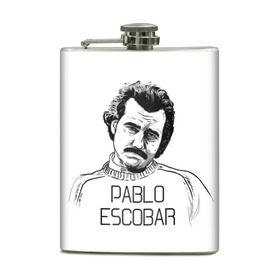 Фляга с принтом Pablo Escobar , металлический корпус | емкость 0,22 л, размер 125 х 94 мм. Виниловая наклейка запечатывается полностью | escobar | loving pablo | эскобар