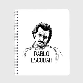 Тетрадь с принтом Pablo Escobar , 100% бумага | 48 листов, плотность листов — 60 г/м2, плотность картонной обложки — 250 г/м2. Листы скреплены сбоку удобной пружинной спиралью. Уголки страниц и обложки скругленные. Цвет линий — светло-серый
 | escobar | loving pablo | эскобар