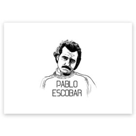 Поздравительная открытка с принтом Pablo Escobar , 100% бумага | плотность бумаги 280 г/м2, матовая, на обратной стороне линовка и место для марки
 | escobar | loving pablo | эскобар