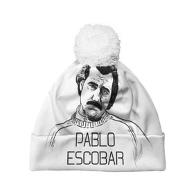 Шапка 3D c помпоном с принтом Pablo Escobar , 100% полиэстер | универсальный размер, печать по всей поверхности изделия | escobar | loving pablo | эскобар