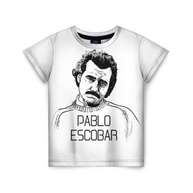 Детская футболка 3D с принтом Pablo Escobar , 100% гипоаллергенный полиэфир | прямой крой, круглый вырез горловины, длина до линии бедер, чуть спущенное плечо, ткань немного тянется | Тематика изображения на принте: escobar | loving pablo | эскобар