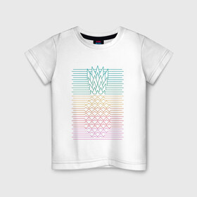 Детская футболка хлопок с принтом Ананас , 100% хлопок | круглый вырез горловины, полуприлегающий силуэт, длина до линии бедер | hi tech | абстракция | ананас | геометрия | линии | минимализм | радуга | фрукт