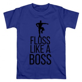 Мужская футболка хлопок с принтом FLOSS LIKE A BOSS , 100% хлопок | прямой крой, круглый вырез горловины, длина до линии бедер, слегка спущенное плечо. | Тематика изображения на принте: 