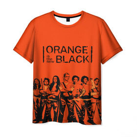 Мужская футболка 3D с принтом ORANGE IS THE NEW BLACK , 100% полиэфир | прямой крой, круглый вырез горловины, длина до линии бедер | orange is the new black | оранжевый  хит сезона