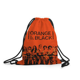 Рюкзак-мешок 3D с принтом ORANGE IS THE NEW BLACK , 100% полиэстер | плотность ткани — 200 г/м2, размер — 35 х 45 см; лямки — толстые шнурки, застежка на шнуровке, без карманов и подкладки | orange is the new black | оранжевый  хит сезона