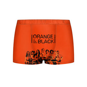 Мужские трусы 3D с принтом ORANGE IS THE NEW BLACK , 50% хлопок, 50% полиэстер | классическая посадка, на поясе мягкая тканевая резинка | Тематика изображения на принте: orange is the new black | оранжевый  хит сезона