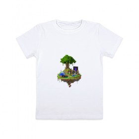Детская футболка хлопок с принтом Парящий остров , 100% хлопок | круглый вырез горловины, полуприлегающий силуэт, длина до линии бедер | 