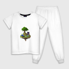 Детская пижама хлопок с принтом Парящий остров , 100% хлопок |  брюки и футболка прямого кроя, без карманов, на брюках мягкая резинка на поясе и по низу штанин
 | 