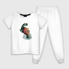 Детская пижама хлопок с принтом Pollution , 100% хлопок |  брюки и футболка прямого кроя, без карманов, на брюках мягкая резинка на поясе и по низу штанин
 | pollution | арт | газ | дым | загрязнение | противогаз | рыба | экология