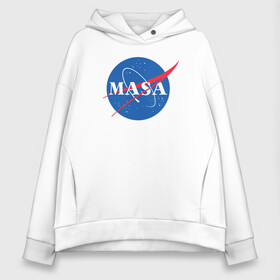 Женское худи Oversize хлопок с принтом Маша (NASA) , френч-терри — 70% хлопок, 30% полиэстер. Мягкий теплый начес внутри —100% хлопок | боковые карманы, эластичные манжеты и нижняя кромка, капюшон на магнитной кнопке | nasa | космос | маша