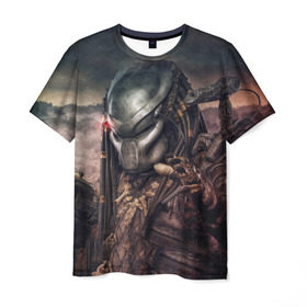 Мужская футболка 3D с принтом Хищник | Predator , 100% полиэфир | прямой крой, круглый вырез горловины, длина до линии бедер | Тематика изображения на принте: predator | хищник | шейн блэк