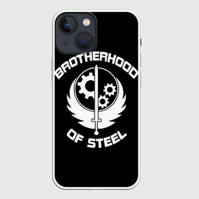 Чехол для iPhone 13 mini с принтом БРАТСТВО СТАЛИ ,  |  | 101 | 111 | 76 | bethesda | brotherhood of steel | fallout | outcast | vault | war | братство стали | бункер | война | постапокалипсис | убежище | фолаут | фоллаут