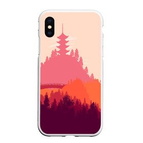 Чехол для iPhone XS Max матовый с принтом Firewatch , Силикон | Область печати: задняя сторона чехла, без боковых панелей | Тематика изображения на принте: campo santo | firewatch | арт | вечер | вид | горы | закат | игра | лес | озеро | олень | пейзаж | пожарный дозор | солнце | холмы