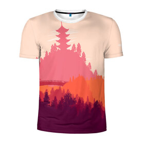 Мужская футболка 3D спортивная с принтом Firewatch , 100% полиэстер с улучшенными характеристиками | приталенный силуэт, круглая горловина, широкие плечи, сужается к линии бедра | campo santo | firewatch | арт | вечер | вид | горы | закат | игра | лес | озеро | олень | пейзаж | пожарный дозор | солнце | холмы