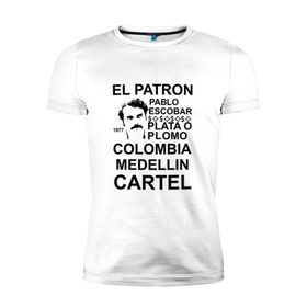 Мужская футболка премиум с принтом Pablo Escobar , 92% хлопок, 8% лайкра | приталенный силуэт, круглый вырез ворота, длина до линии бедра, короткий рукав | escobar | loving pablo | эскобар