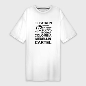 Платье-футболка хлопок с принтом Pablo Escobar ,  |  | escobar | loving pablo | эскобар