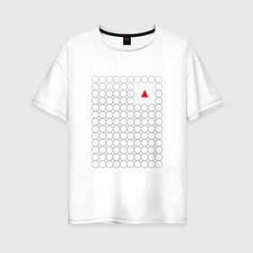 Женская футболка хлопок Oversize с принтом Взаперти , 100% хлопок | свободный крой, круглый ворот, спущенный рукав, длина до линии бедер
 | круги | минимализм | треугольник