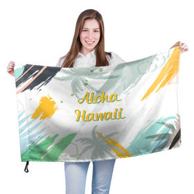 Флаг 3D с принтом Aloha Hawaii , 100% полиэстер | плотность ткани — 95 г/м2, размер — 67 х 109 см. Принт наносится с одной стороны | aloha | summer | sun | travel | гавайи | лето | путешествия