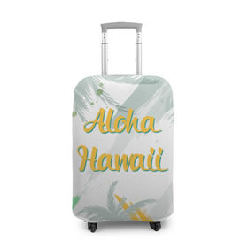 Чехол для чемодана 3D с принтом Aloha Hawaii , 86% полиэфир, 14% спандекс | двустороннее нанесение принта, прорези для ручек и колес | aloha | summer | sun | travel | гавайи | лето | путешествия