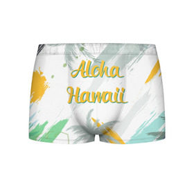 Мужские трусы 3D с принтом Aloha Hawaii , 50% хлопок, 50% полиэстер | классическая посадка, на поясе мягкая тканевая резинка | aloha | summer | sun | travel | гавайи | лето | путешествия