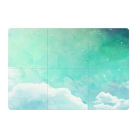 Магнитный плакат 3Х2 с принтом Облако , Полимерный материал с магнитным слоем | 6 деталей размером 9*9 см | Тематика изображения на принте: абстракт | вектор | звезды | зеленый | красиво | небо | облако | синий | узор