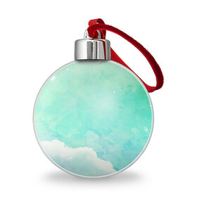 Ёлочный шар с принтом Облако , Пластик | Диаметр: 77 мм | Тематика изображения на принте: абстракт | вектор | звезды | зеленый | красиво | небо | облако | синий | узор
