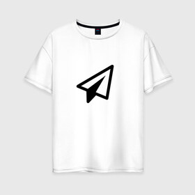 Женская футболка хлопок Oversize с принтом Самолетик , 100% хлопок | свободный крой, круглый ворот, спущенный рукав, длина до линии бедер
 | геометрия | иконка | минимализм | самолетик | сообщение | треугольники | ярлык