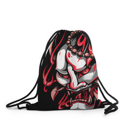 Рюкзак-мешок 3D с принтом Демон Они , 100% полиэстер | плотность ткани — 200 г/м2, размер — 35 х 45 см; лямки — толстые шнурки, застежка на шнуровке, без карманов и подкладки | demon | demons | japan | manga | oni | китай | манга | мифология