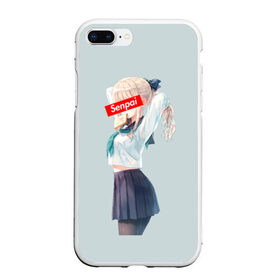 Чехол для iPhone 7Plus/8 Plus матовый с принтом Семпай , Силикон | Область печати: задняя сторона чехла, без боковых панелей | anime girl | senpai | манга | семпай | япония