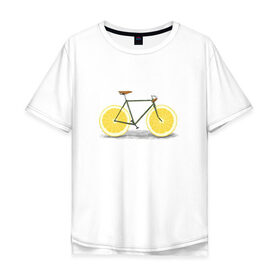 Мужская футболка хлопок Oversize с принтом Велосипед , 100% хлопок | свободный крой, круглый ворот, “спинка” длиннее передней части | Тематика изображения на принте: bike | вело | велосипед | лимон