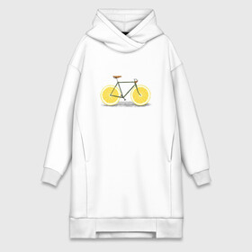 Платье-худи хлопок с принтом Велосипед ,  |  | bike | вело | велосипед | лимон