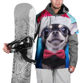 Накидка на куртку 3D с принтом рождество , 100% полиэстер |  | dog | happy new year | бантик | взгляд | глаза | новый год | пинчер | праздник | санта клаус | собака | той терьер